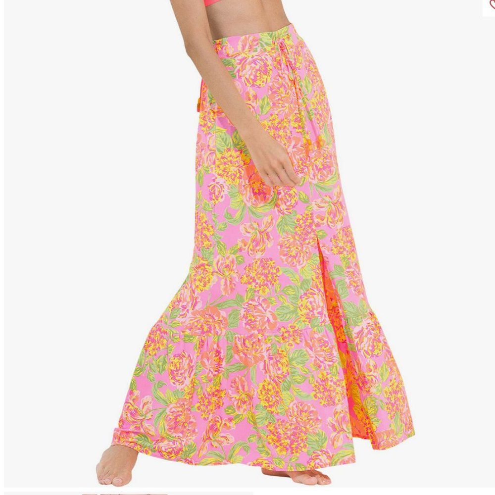 NWT Maaji Cotton Rose Athena Coverup Long Skirt S